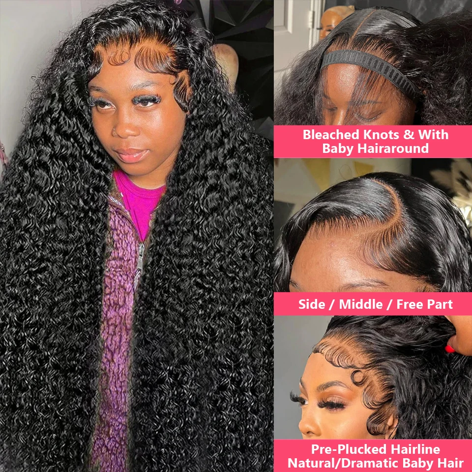 13x6 HD Lace Frontal Wig Deep Wave 13x4 Lace Front Human Hair Wig Brazilian Curly Human Hair Wigs For Women Pre Plucked 200% human hair wig lace front wig human hair wigs front lace wig