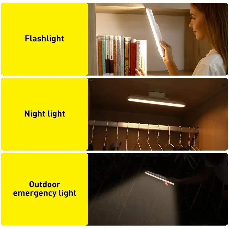 Baseus Desk Lamp Magnetic Hanging LED Table Lamp Chargeable Stepless Dimming Study Cabinet Night Light Closet Wardrobe Read Lamp 6