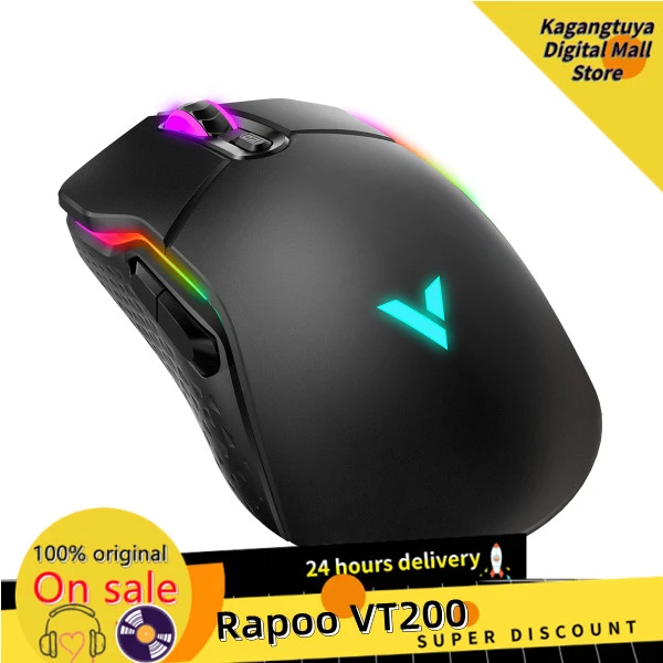 RAPOO VT200 RGB USB wired Gaming Mouse 6200 DPI 8 buttons Programmable ergonomic for gamer Mice laptop PC computer best computer mice