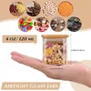 4oz 6Packs Glass Jars Set with Minimalist Spice Labels, Square Spice Jars, Food Storage Container Canisters 2