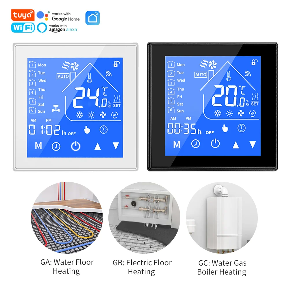 Tuya WiFi Thermostat Smart LCD Electric Floor Water Heating Gas Boiler Temperature Controller Warm Room Alexa Echo Google Home