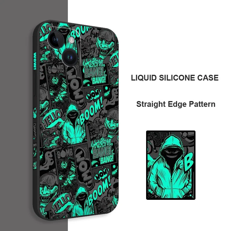 iPhone Case Phone Case Phone Protector Cover Blackened Clown For iPhone 16 16E 15 14 13 12 11 X XR XS SE2 SE 8 7 6 6S Plus Pro Max Mini Silicone