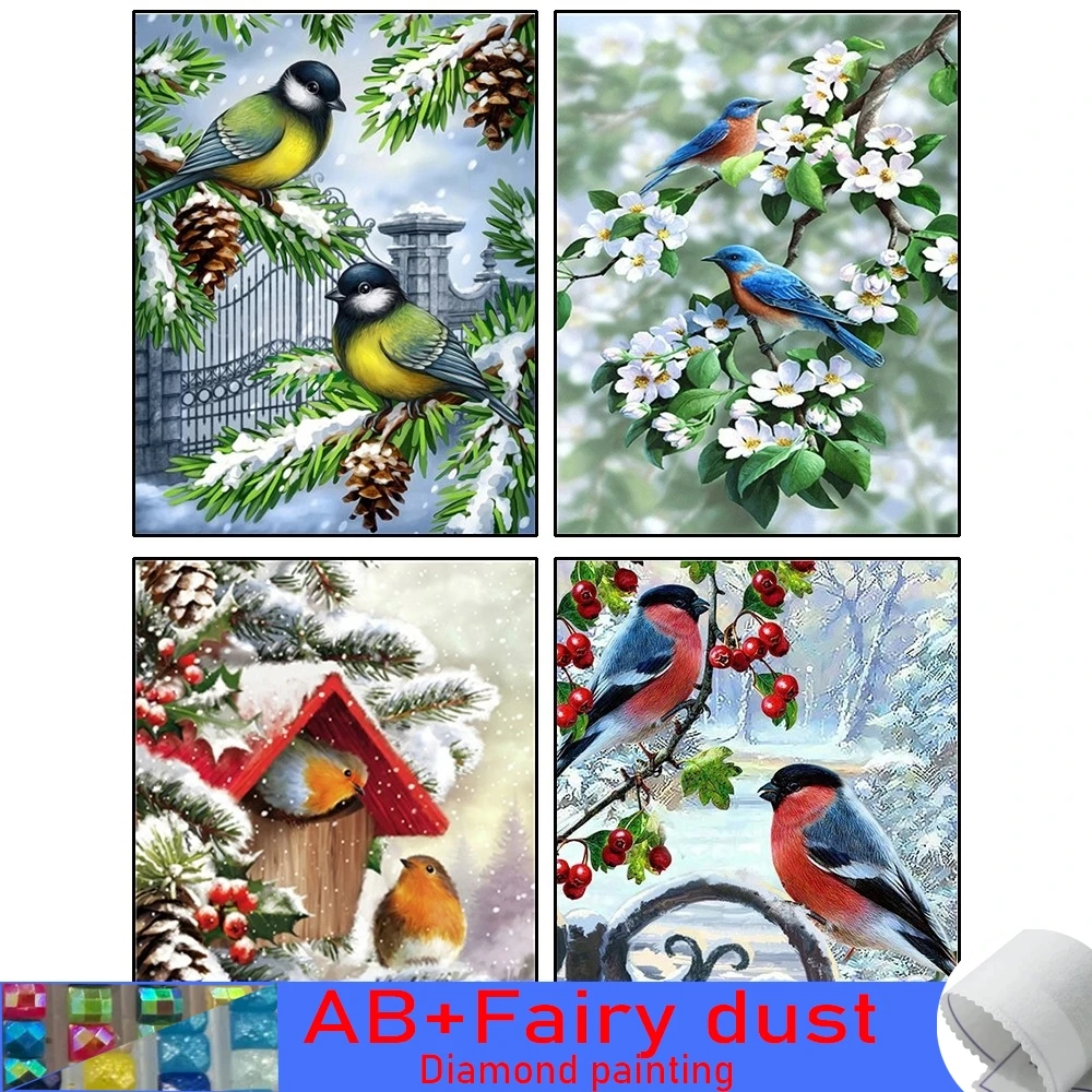 

5D DIY 120 цветов AB сказочная пыль Алмазная Живопись Птица картины Алмазная вышивка распродажа животных вышивка крестиком Мозаика набор ручной работы