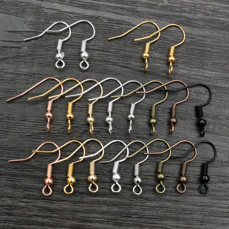 earring hooks 100pcs 20*17mm Gold Antique bronze Ear Hooks Earrings Clasps Findings Earring Wires Jewelry Making Supplies