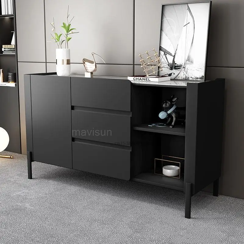 Nordic Rock Board Sideboard Light Luxury Modern Minimalist Cupboard Dining Cabinet Living Room Wine Cabinet Kitchen Furniture
