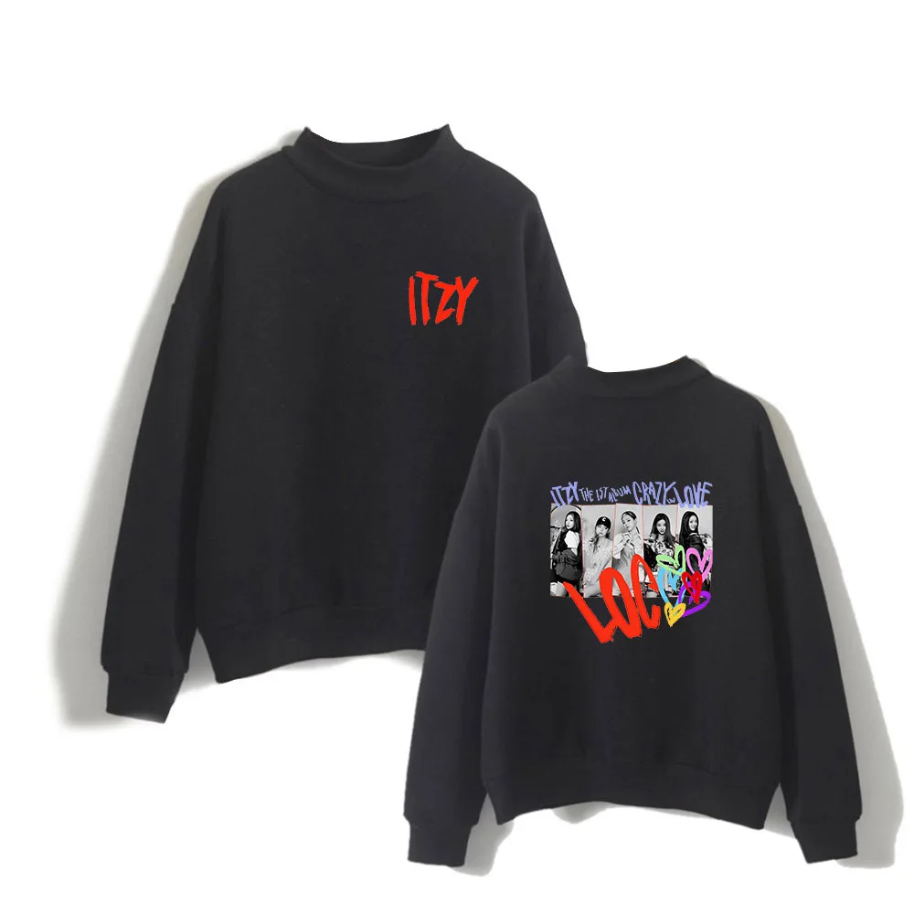 

2022 New ITZY CRAZY in Love 2D Album Printed Autumn and Winter Casual Men WomenTurtleneck Kpop Sweater Kawaii Tops