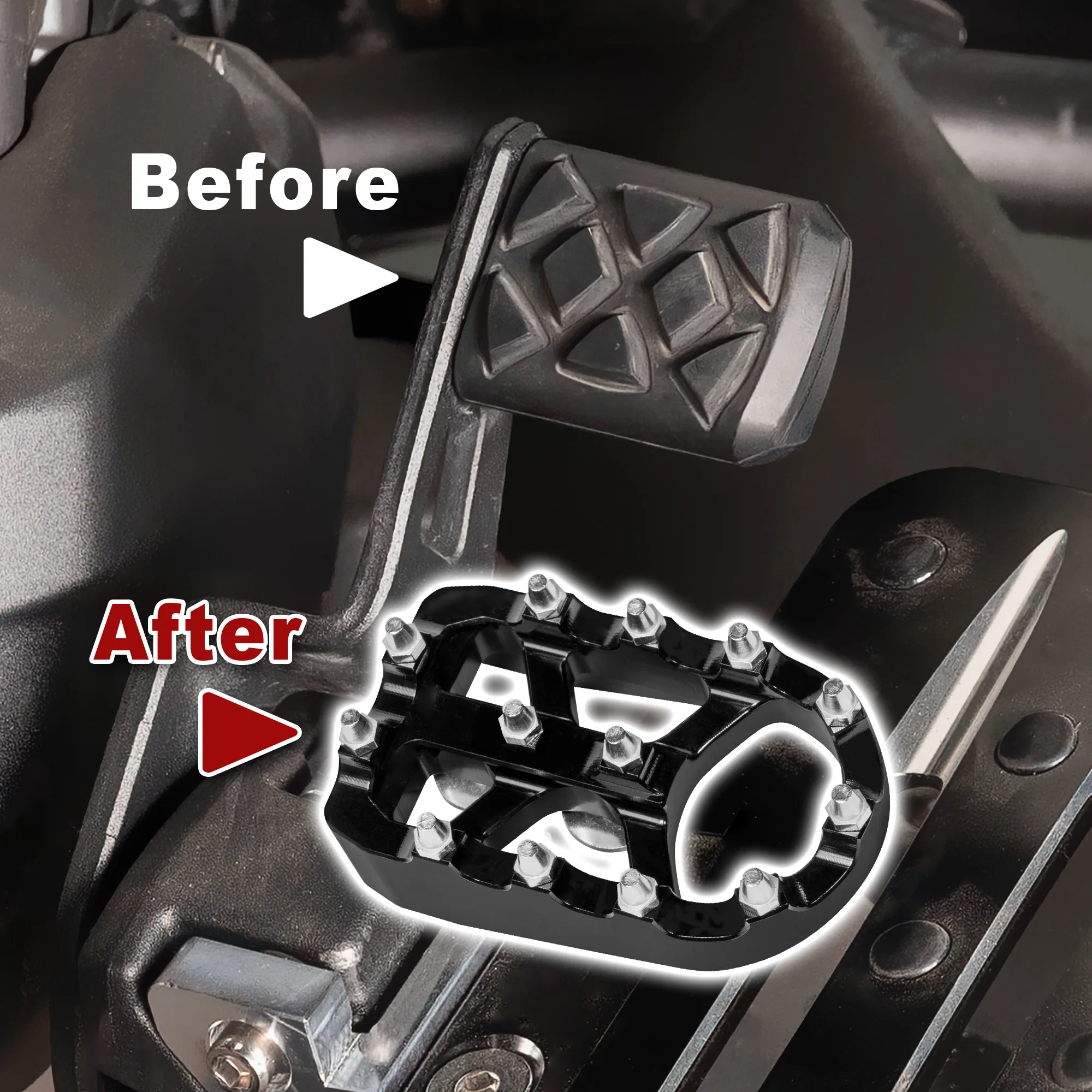 Wider Foot Pegs For Can-Am Spyder F3 – Black Anti-Slip Footboards For More Comfort