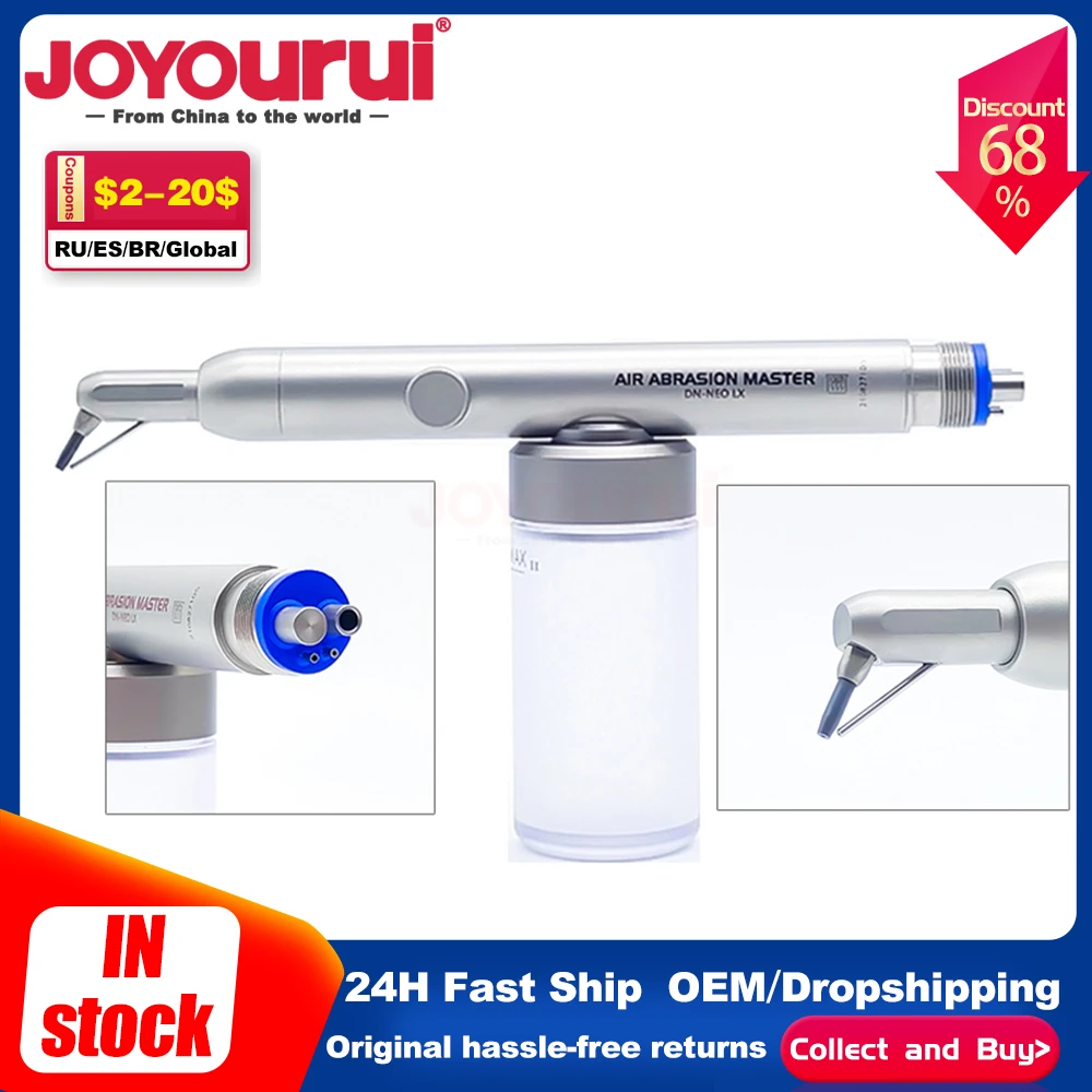 

Dental Aluminum Oxide Air Abrasion Polisher Micro Etcher Sandblaster Sandblasting Gun With 4 Holes Dentistry Tools
