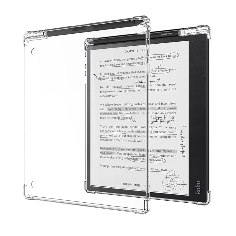 Transparent Soft Back Shell Cover with Pen Holder