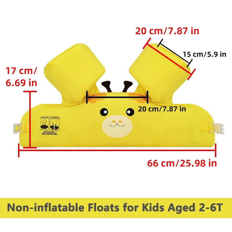 Children Swim Vest Lovely Swimming Pool Arm Floats Non-Inflatable Baby Boys Girls Life Jacket Buoyancy Aids for Kids Aged 2-6T - Image 2