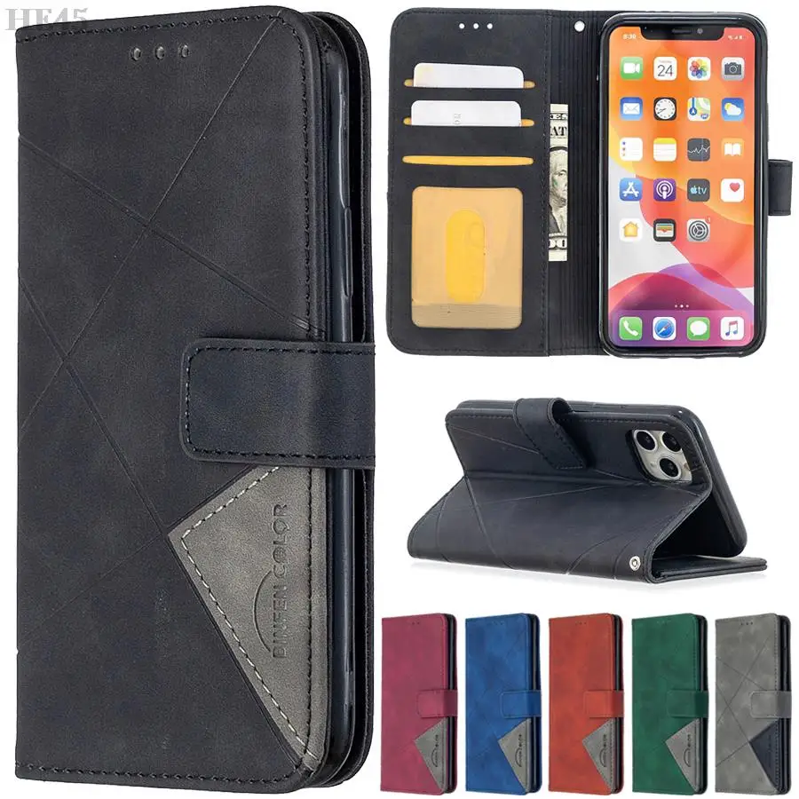 

Flip Leather Case For iPhone 14 Pro Max 13 12 Mini 11 SE 2022 2020 X XR XS Max 8 7 6 6S Plus Wallte Capped Prism Magnetic Cover