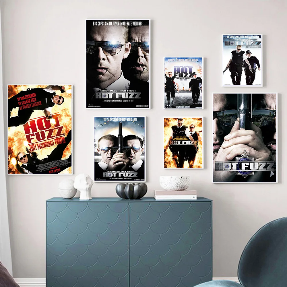 

Hot Fuzz Action Comedy Film Art Print Poster Video Room Cinema Wall Stickers Movie Canvas Painting Decor
