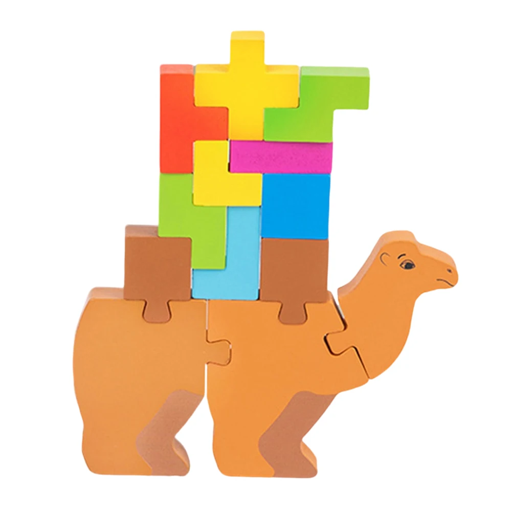 

Balance Blocks No Toxic Board Games Wooden Montessori Early Education Toys Camel Shaped Tetra Tower Balance Game for Kids Child