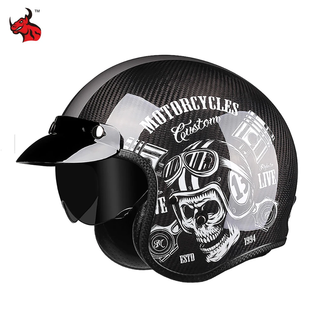 

Motobike Riding Casque Electric Moto Helmet Adult Helmet Open Face Motorcycle Accessorie 3C Certified Carbon Fiber Helmet