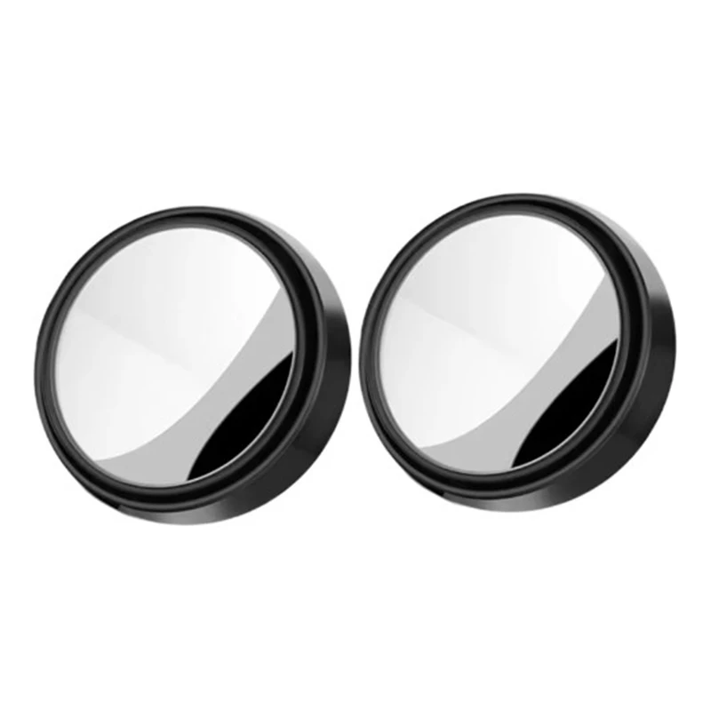 2Pcs Round Frame Convex Blind Spot Mirror Safety Driving Wide-angle 360 Degree Adjustable Clear Rearview Mirror Car Accessories