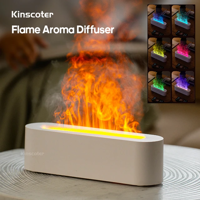 KINSCOTER Essential Oil Aroma Diffuser Flame Air Humidifier Ultrasonic Cool Mist Difusor with  RGB Realistic Fire Night Light 1