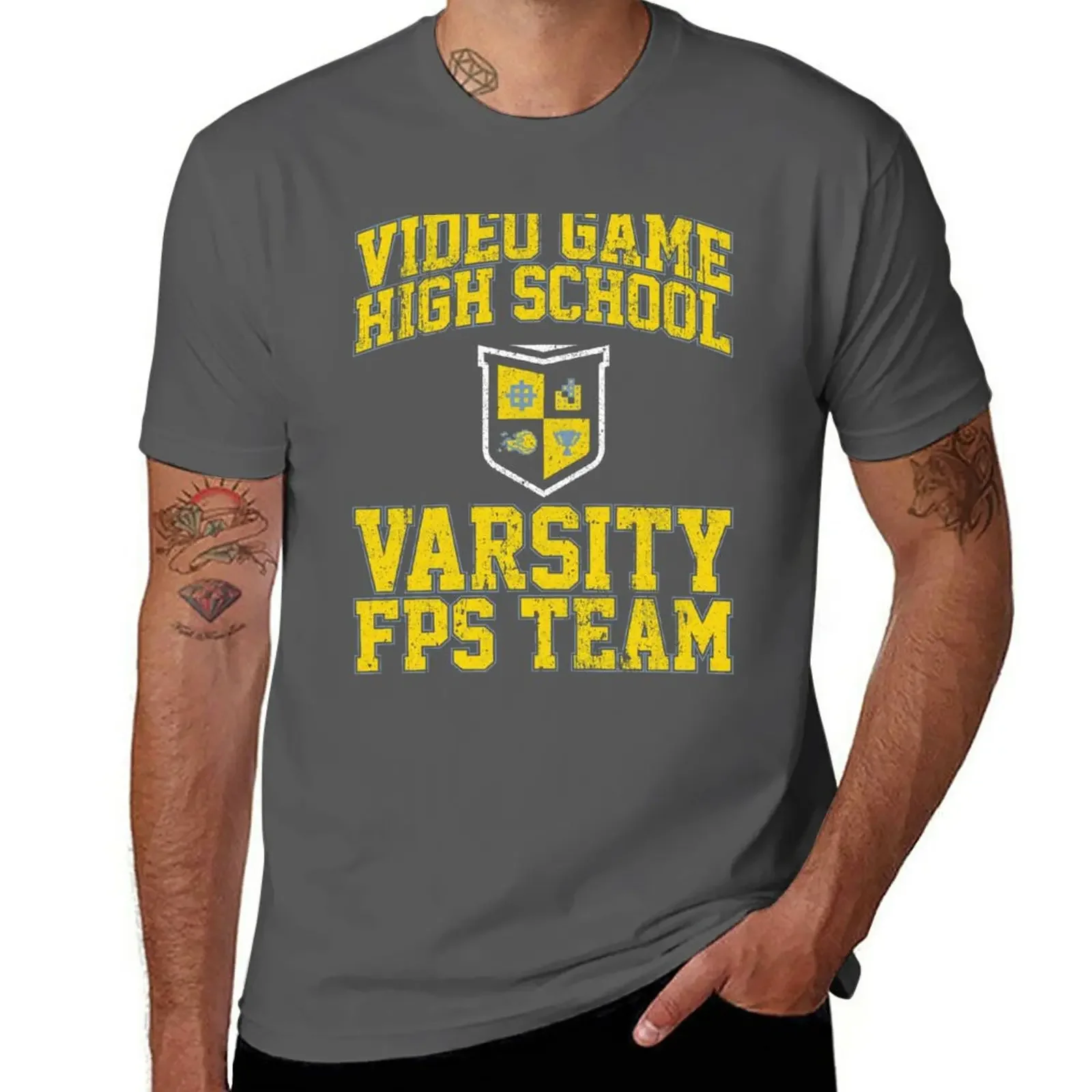 

Video Game High School Varsity FPS Team T-Shirt animal prinfor boys hippie clothes mens graphic t-shirts hip hop