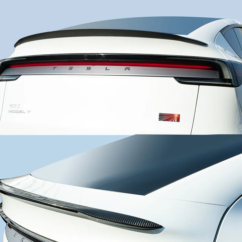 For Tesla Model Y Juniper Spoiler Real Carbon Fiber Performance Version Rear Trunk Wing Modification 2025 2026 Car Accessories