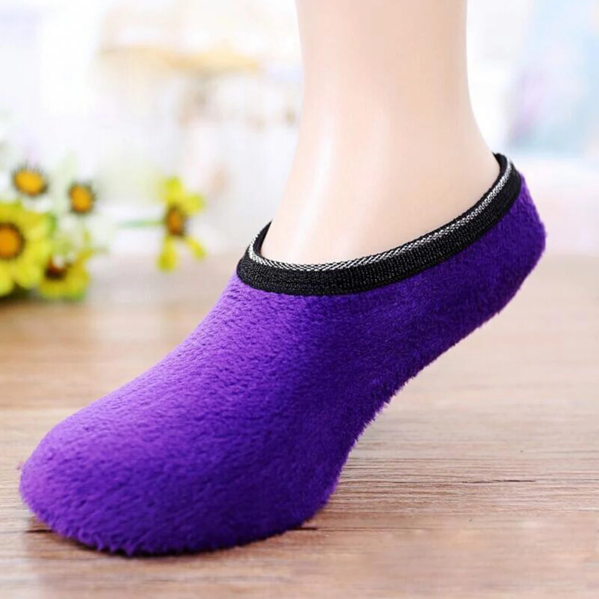 Gemütliche, mit Fleece gefütterte Bodensocken für Damen, rutschfeste Greifersohlen, Plüsch-Innenseite für Wärme, bequeme, sichere Winter-Bodensocken – Detail 35