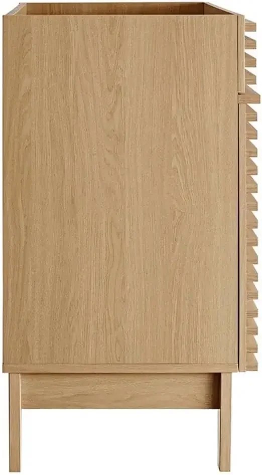 Render 30" Bathroom Vanity in Oak - Sink Basin Not Included solid construction with practical functionality 5