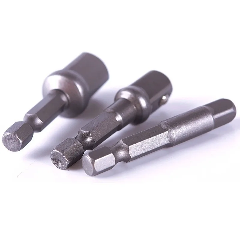 1/4 Hex Shank Socket Key Set Extension Rod 1/2 3/8 1/4 Square Adapter For Power Tool Impact Head Mechanical Workshop Tools