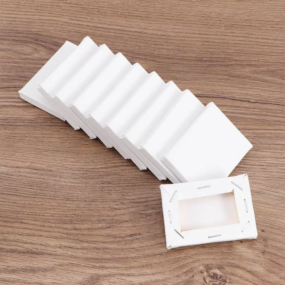 Blank Stretched Primed Oil Acrylic Paint Board Painting Supplies Frame Artist Canvas 10pcs
