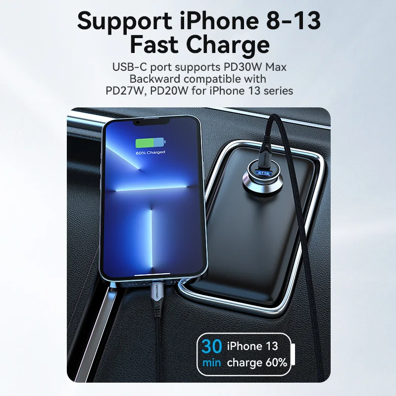 30W Car Charger USB Type C Car Charging Fast Quick Charge PD3.0 QC4.0 QC3.0 SCP FCP AFC for Xiaomi Huawei iPhone car charger,car phone charger