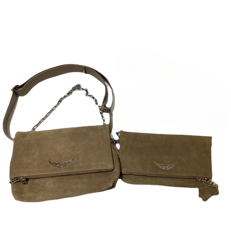 

Женские сумки через плечо ZADIG & VOLTAIRE, дизайнерская сумка через плечо с украшением в виде крыльев, 2 шт., обычная застежка-молния с клапаном, 2024
