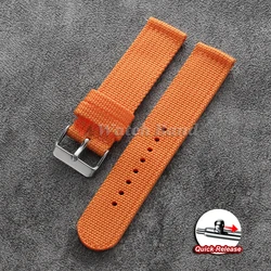 Versatile Canvas Nylon Watch Strap with Quick Release - Unisex Wristband Accessories - 22mm (Orange)