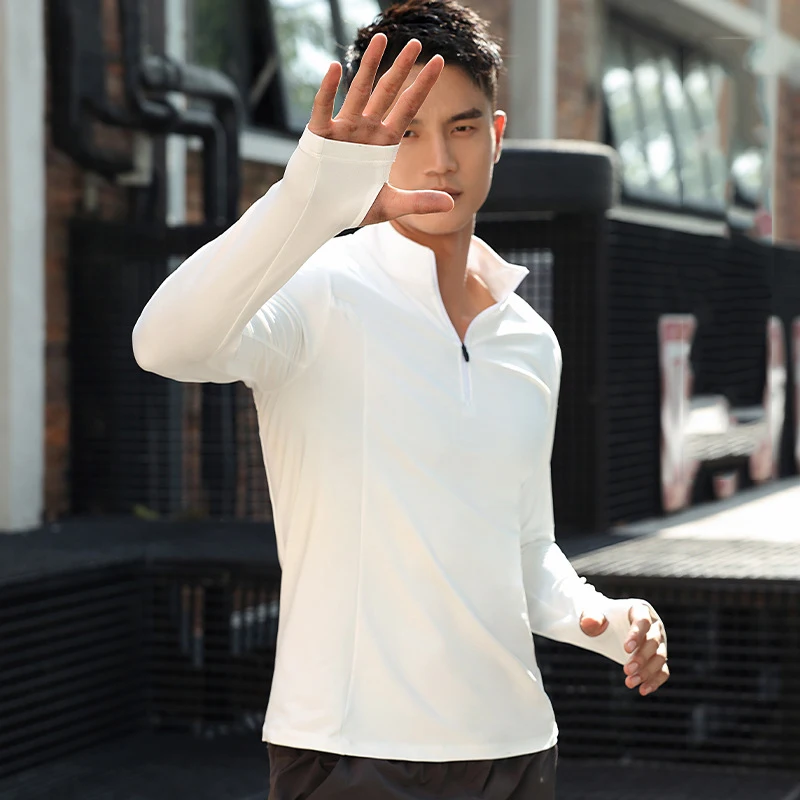 Gym Work Out Men's Fast Dry Sport Polo Shirt T-shirt Finger Hole Long Sleeve  Slim Casual Tees Winter Fall Fashion Classical Tops - AliExpress