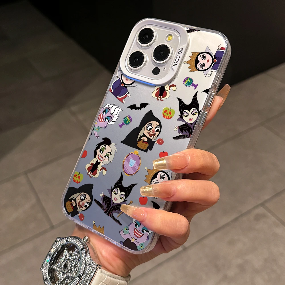 Enchanting Cartoon Princess Witch Villain Colorful Silver Phone Case Cover