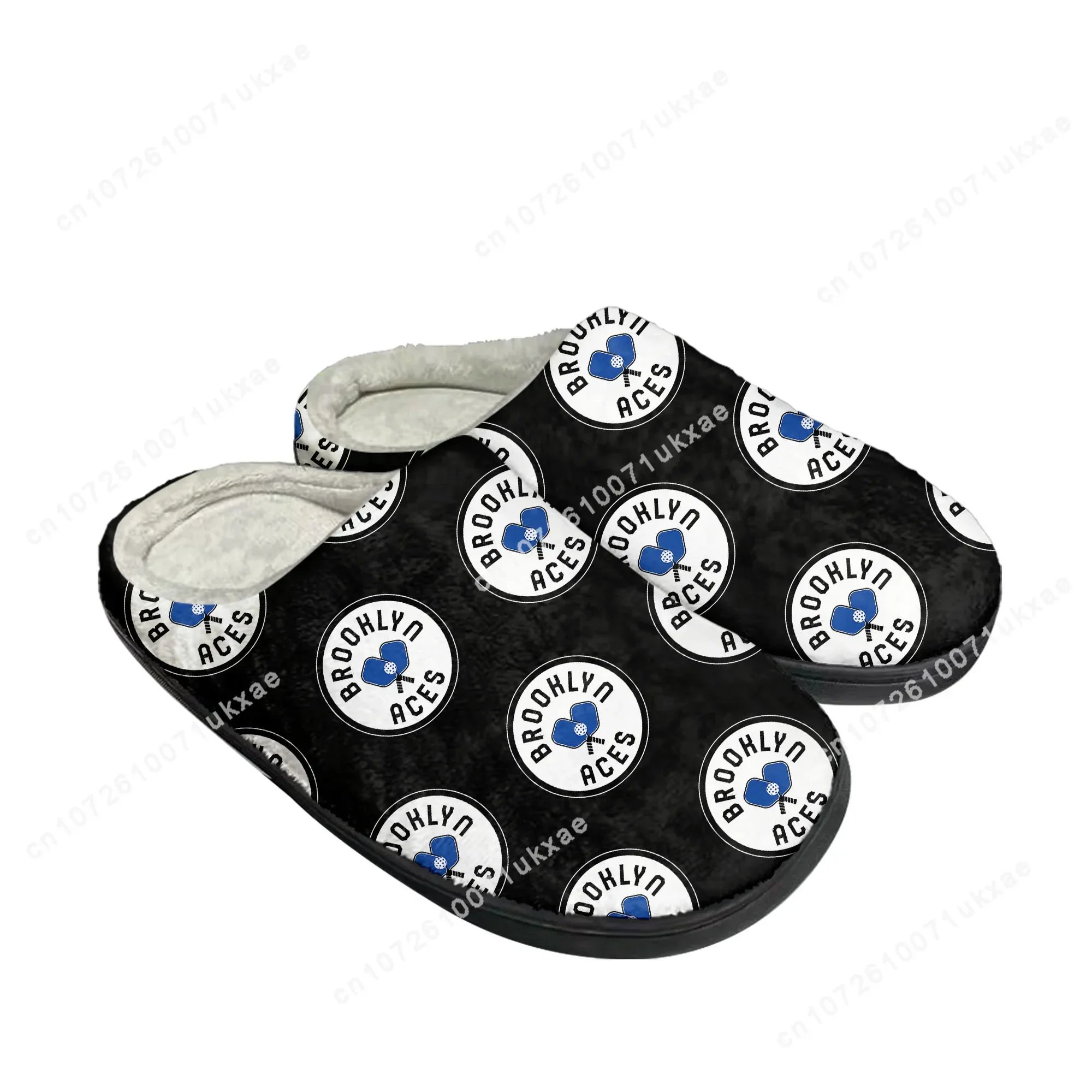 BROOKLYN ACES pickleball Home Cotton Slippers Mens Womens Plush Bedroom Casual Keep Warm Shoes Thermal Indoor Slipper DIY Shoe