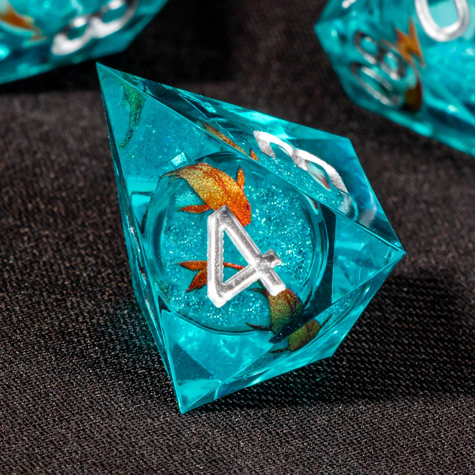 DND 주사위 세트 D&D, 액체 코어 날카로운 모서리 주사위 세트 던전 앤 드래곤, 롤플레잉 게임용 RPG 다면체 레진 주사위 세트