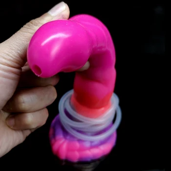 FAAK New Squirting Monster Dildo Glowing In Dark Fantasy Butt Plug Silicone Flexible Sex Toy For Women Men Prostate Stimulator 5