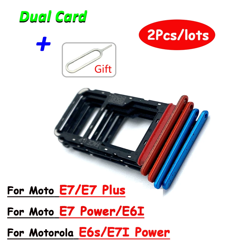 

2Pcs/Lots SIM Card Tray Holder For Motorola Moto E7 Power E7i Power E7 Plus E6i E6S SIM Card Tray Slot Holder + Repair Tools