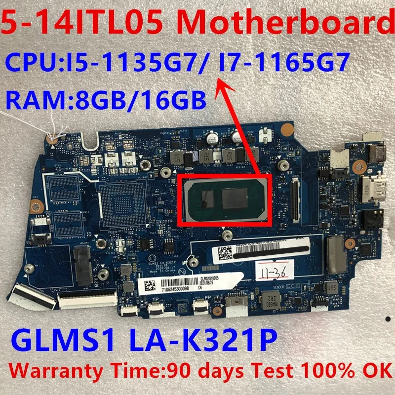 La-K321P Scheda Madre. Per Lenovo Ideapad 5-14Itl05 Scheda Madre Del Computer Portatile.