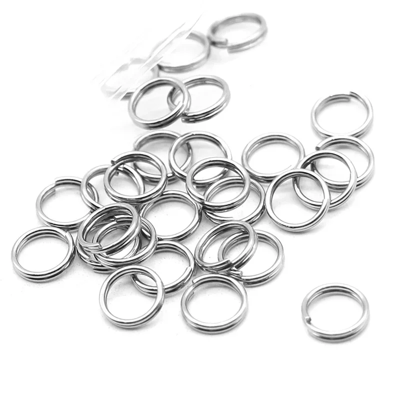 100pcs Lot 6 8 10 12 15 Mm Stainless Steel Jump Split Rings Key Chain Connectors for Car Cute Keychain Gifts Men Diy Accessories