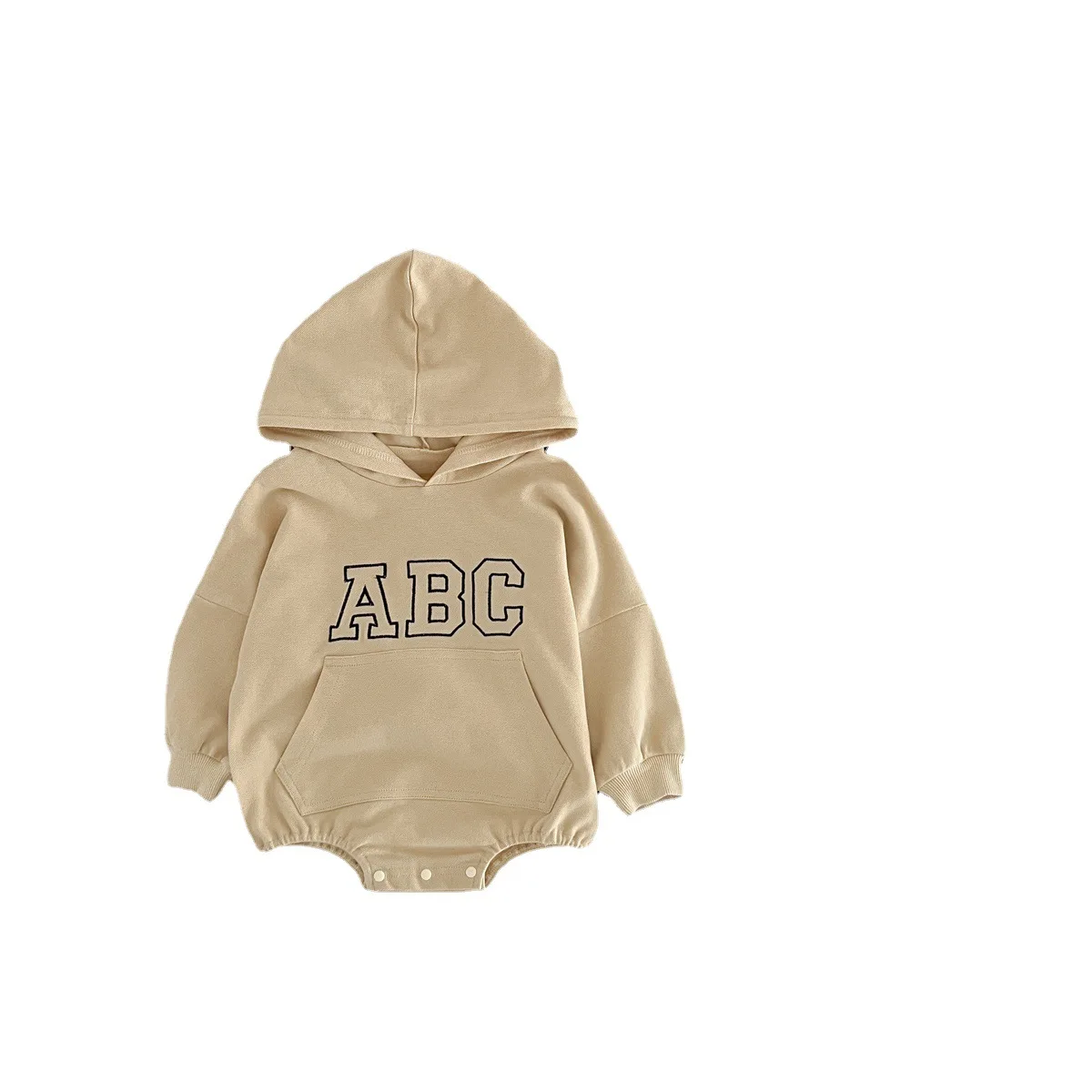 

Spring New Arrival Baby Clothing One Piece Sweater Coat Cotton Hoodied Letter Printed Pure Color Triangle Full Sleeve Rompers