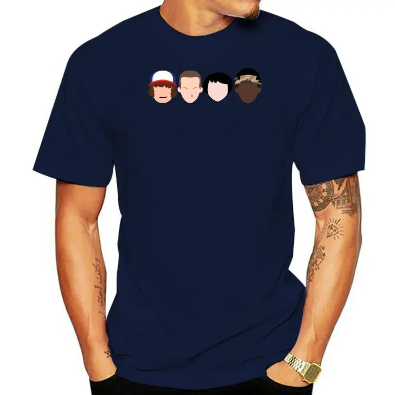thumbnail image 1 of Men's Stranger Faces T-Shirt - GIFT BOX SET STRANGER ELEVEN THINGS HORROR DVD Men Short Sleeves T Shirt Top Tee Basic Tops, 1 of 5