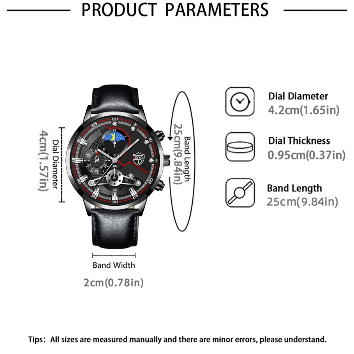 2 Pieces/Set Men's Fashion Casual Leather Quartz Watch Set - Stylish Timepiece And Wallet Combo Ideal Gift Choice 4