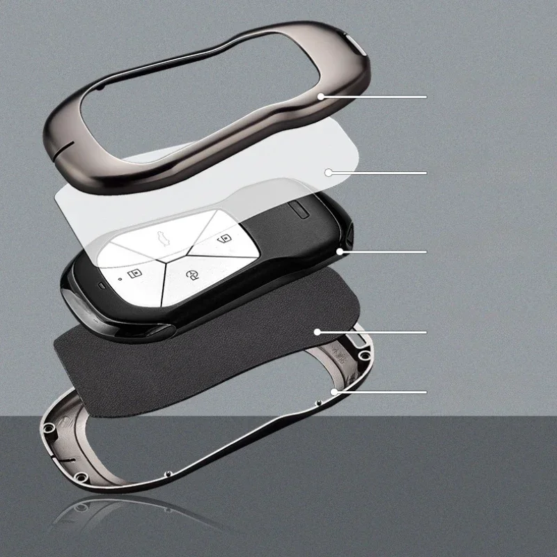 Coque Métal Xpeng G9 G3i Coque Clé Voiture Xpeng P5 P7 G9 - Protection Métal 4 Boutons Anti-Choc Coque Clé P5 P7 G9 G3i