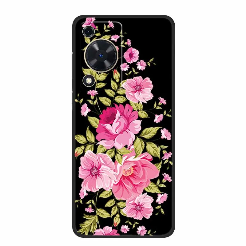 Black Silicone Soft Phone Case with Cartoon Design