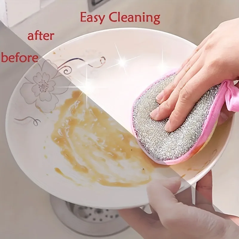 Kitchen Towel Ingot Towels 10 Pack Double-sided Sponge Wipes Dishwashing Rag