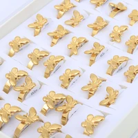 20 Pieces/Lot Fashion Stainless Steel Insect Butterfly Ring Charm Waterproof Statement Trend Jewelry for Women Wholesale Jewelry 2