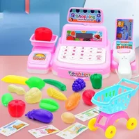 Cash Register Toy Simulation Supermarket Cash Register Toys Set With Lighting Sound Effects Calculation Checkout Early Education 1