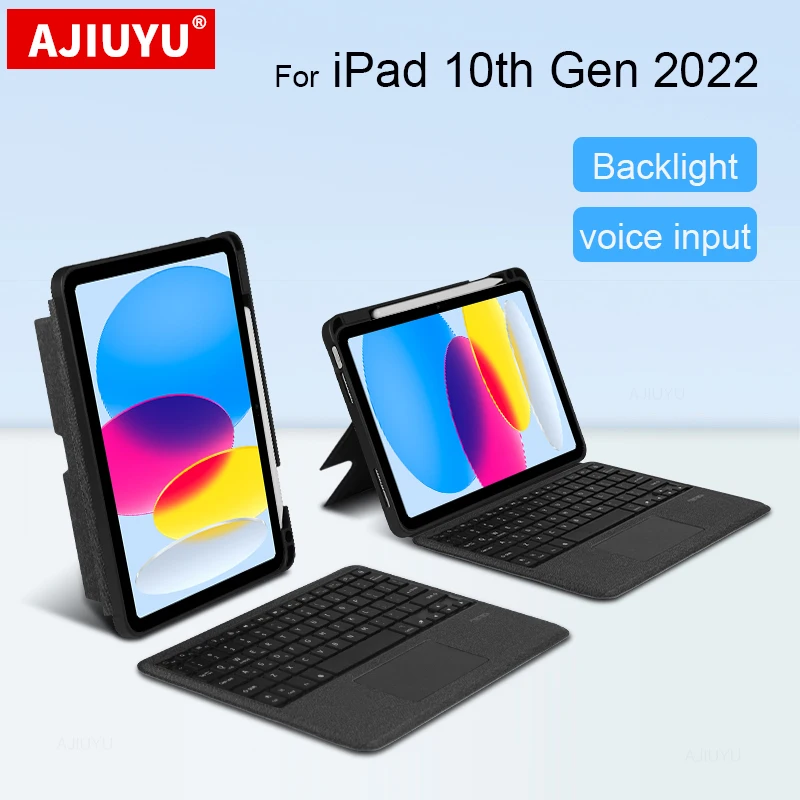 Teclado Russo Espanhol Português Hebraico para Ipad 10th Gen 2023 10.9 Ipad 10 Destacável Tablet Capa Protetora Case Case de