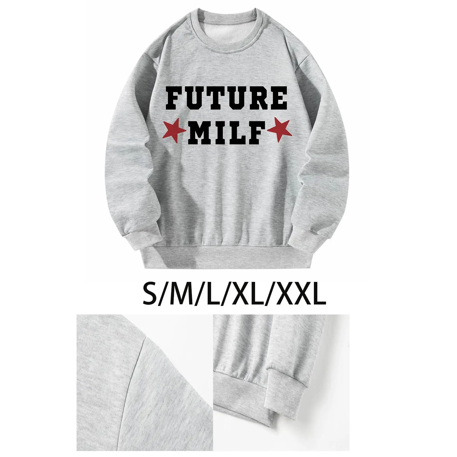 

Women Crewneck Sweatshirt Streetwear Fashion Gray Activewear Casual Round Neck Pullover for Fall Shopping Work Daily Wear Sports