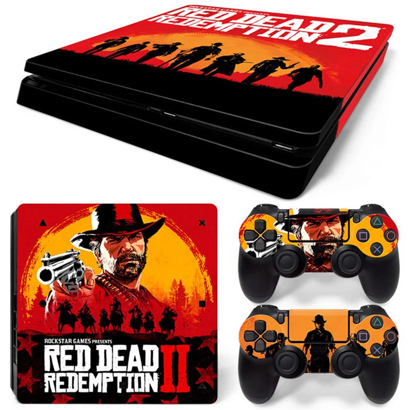 RED DEAD 1952 PS4 Slim Skin Sticker Decal Cover for ps4 slim Console and 2 Controllers skin Vinyl slim sticker Decal