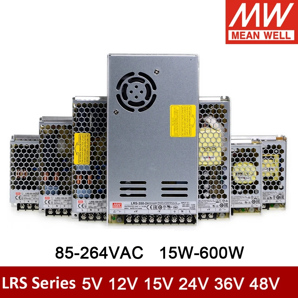 Fonte de Alimentação de Comutação de Saída Bem-única Média Rs15 Rs25 Lrs35 50 75 100 150 200 350 450 600w 5v 12v 15v 24v 36v 48v Lrs-350w
