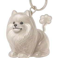 Cute Cartoon Dog Hair Storage Box & Transparent Keychain - DIY Handmade Acrylic Puppy Pendant (Style 1)